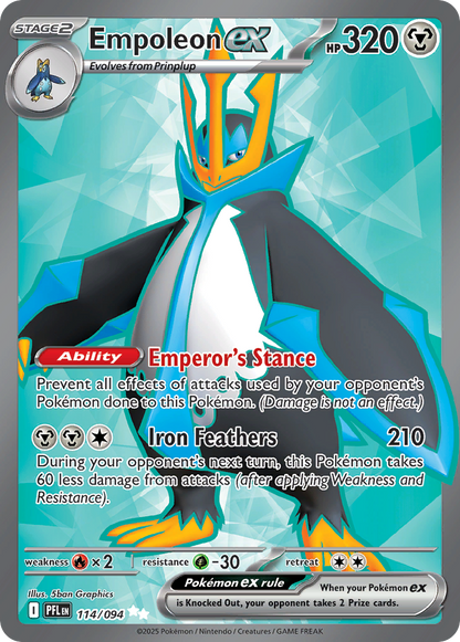 Empoleon ex 114/094 Ultra Rare Phantasmal Flames Pokemon