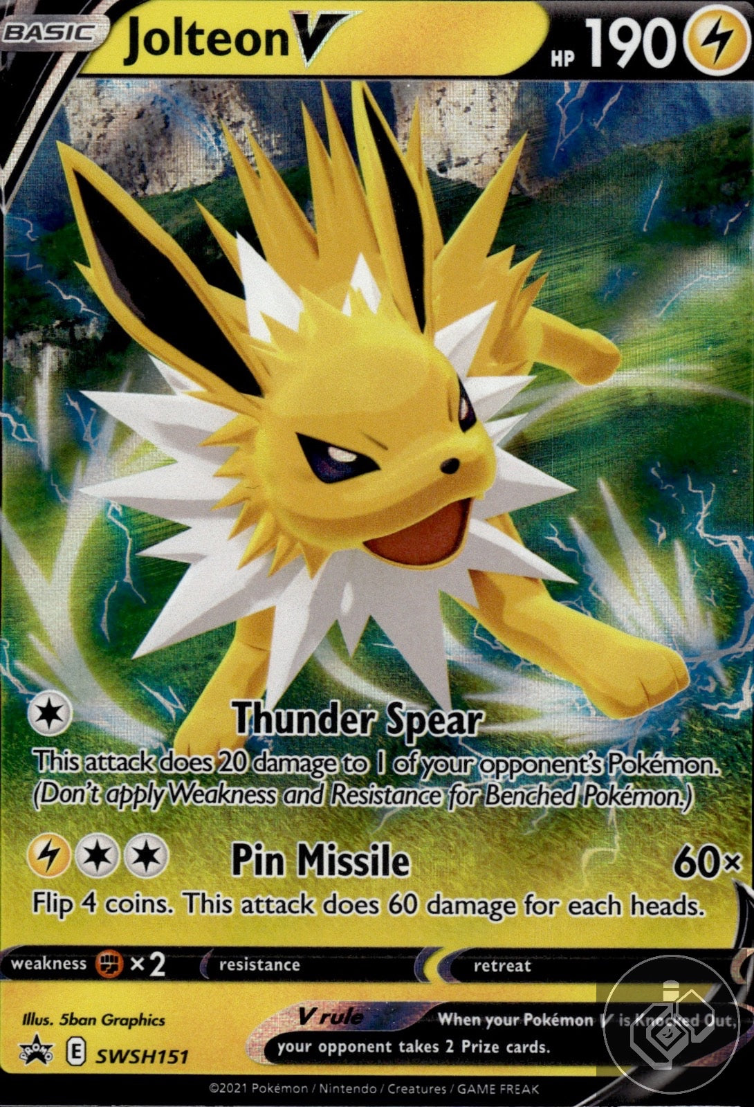 Jolteon V SWSH151 Holo Promo Sword & Shield Promo Pokemon