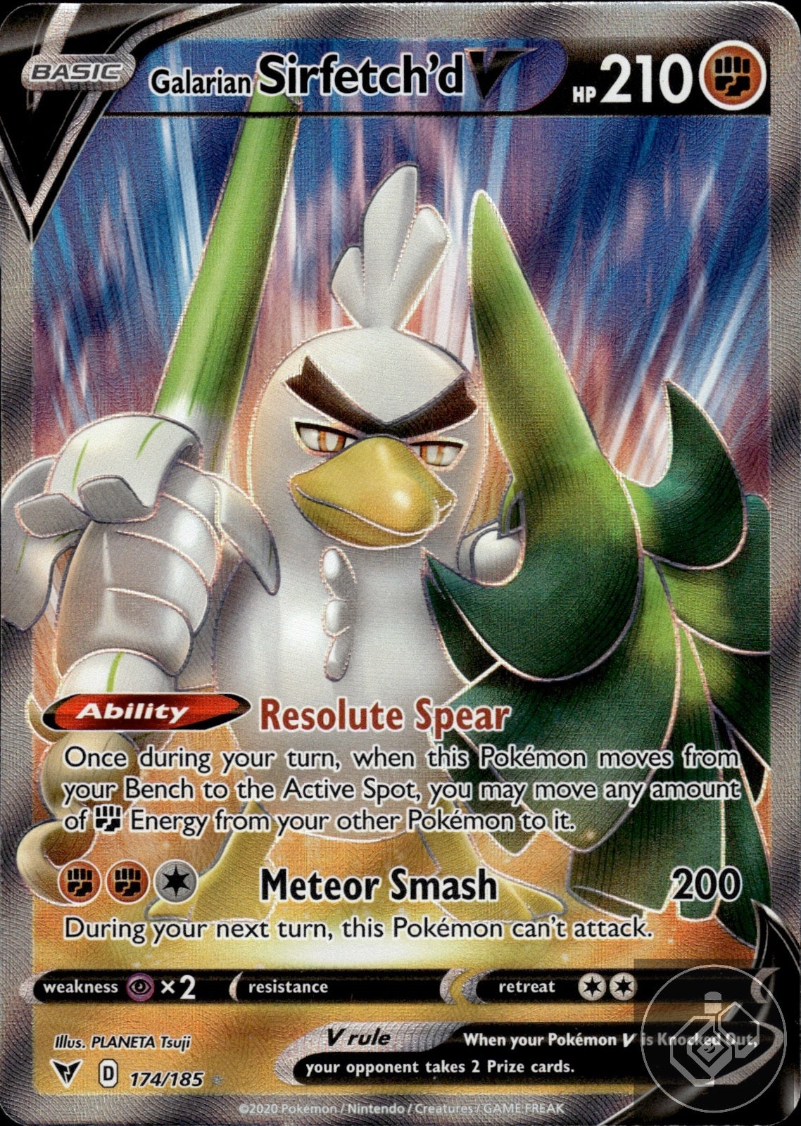 Galarian Sirfetch'd V 174/185 Ultra Rare Vivid Voltage Pokemon