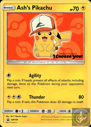 Ash's Pikachu - SM109 Promo Sun & Moon Promo Pokemon