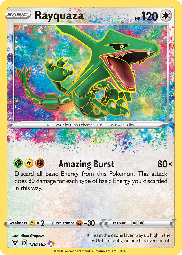 Rayquaza 138/185 Amazing Rare Vivid Voltage Pokemon