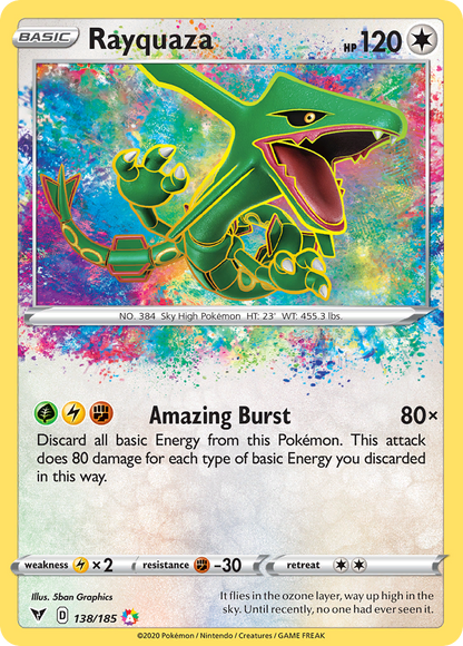 Rayquaza 138/185 Amazing Rare Vivid Voltage Pokemon