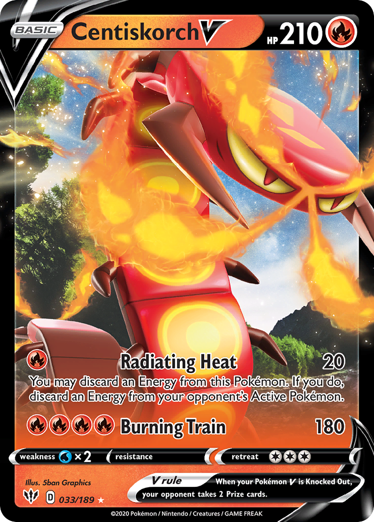 Centiskorch V 033/189 Holo V Rare Darkness Ablaze Pokemon