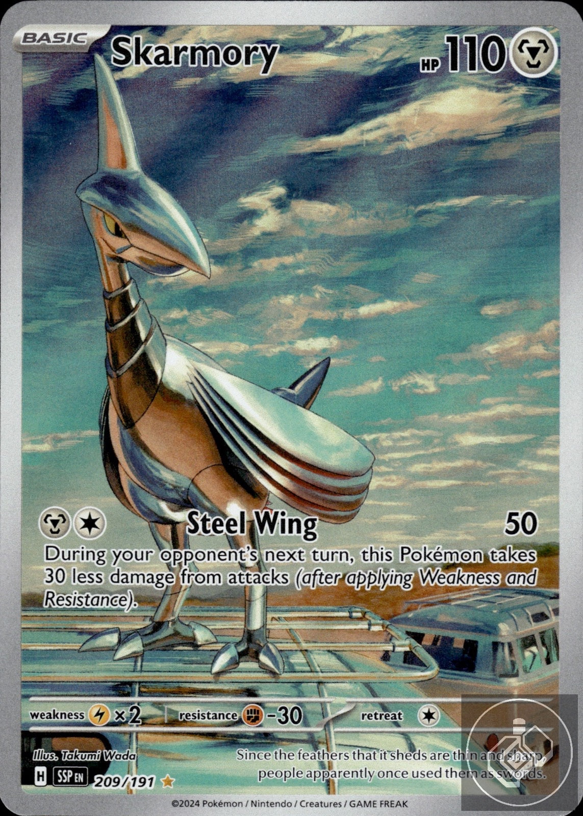 Skarmory 209/191 Illustration Rare Surging Sparks Pokemon