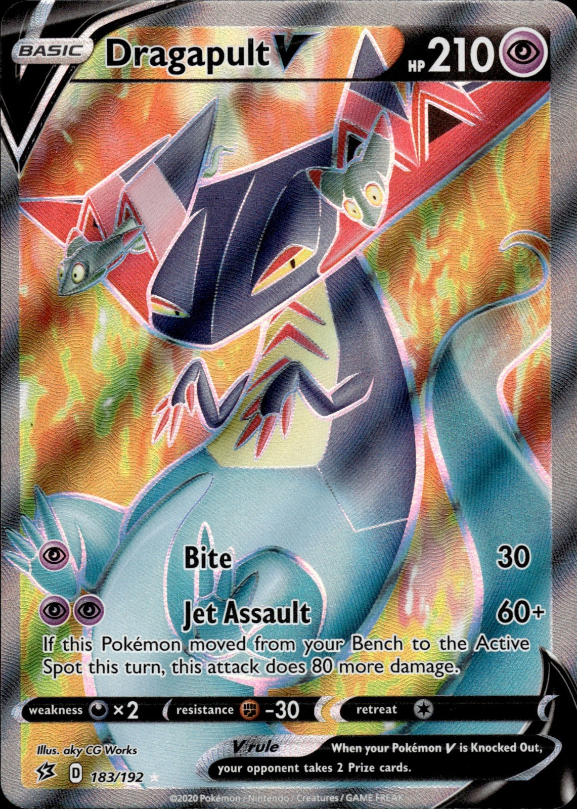 Dragapult V 183/192 Ultra Rare Rebel Clash Pokemon