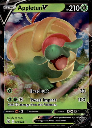 Appletun V 026/264 Holo V Rare Fusion Strike Pokemon