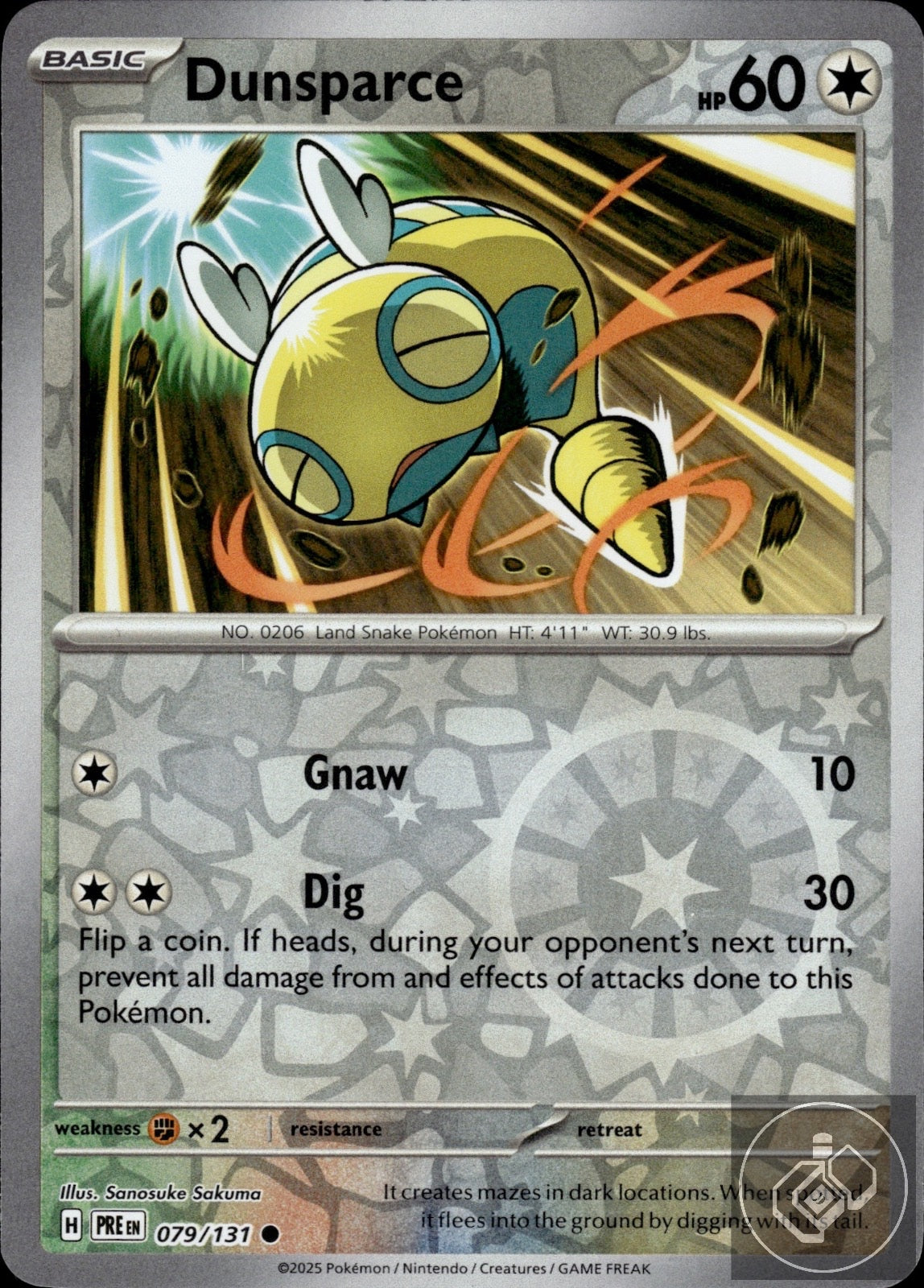 Dunsparce 079/131 Common Prismatic Evolutions Pokemon