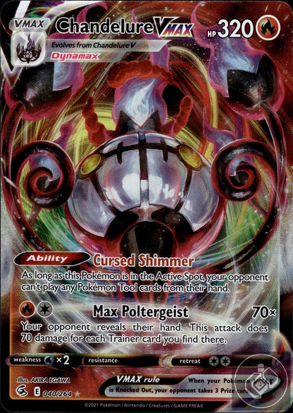 Chandelure VMAX 040/264 Holo VMAX Rare Fusion Strike Pokemon