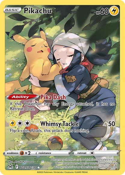 Pikachu TG05/TG30 Holo Trainer Gallery Rare Lost Origin Trainer Gallery Pokemon