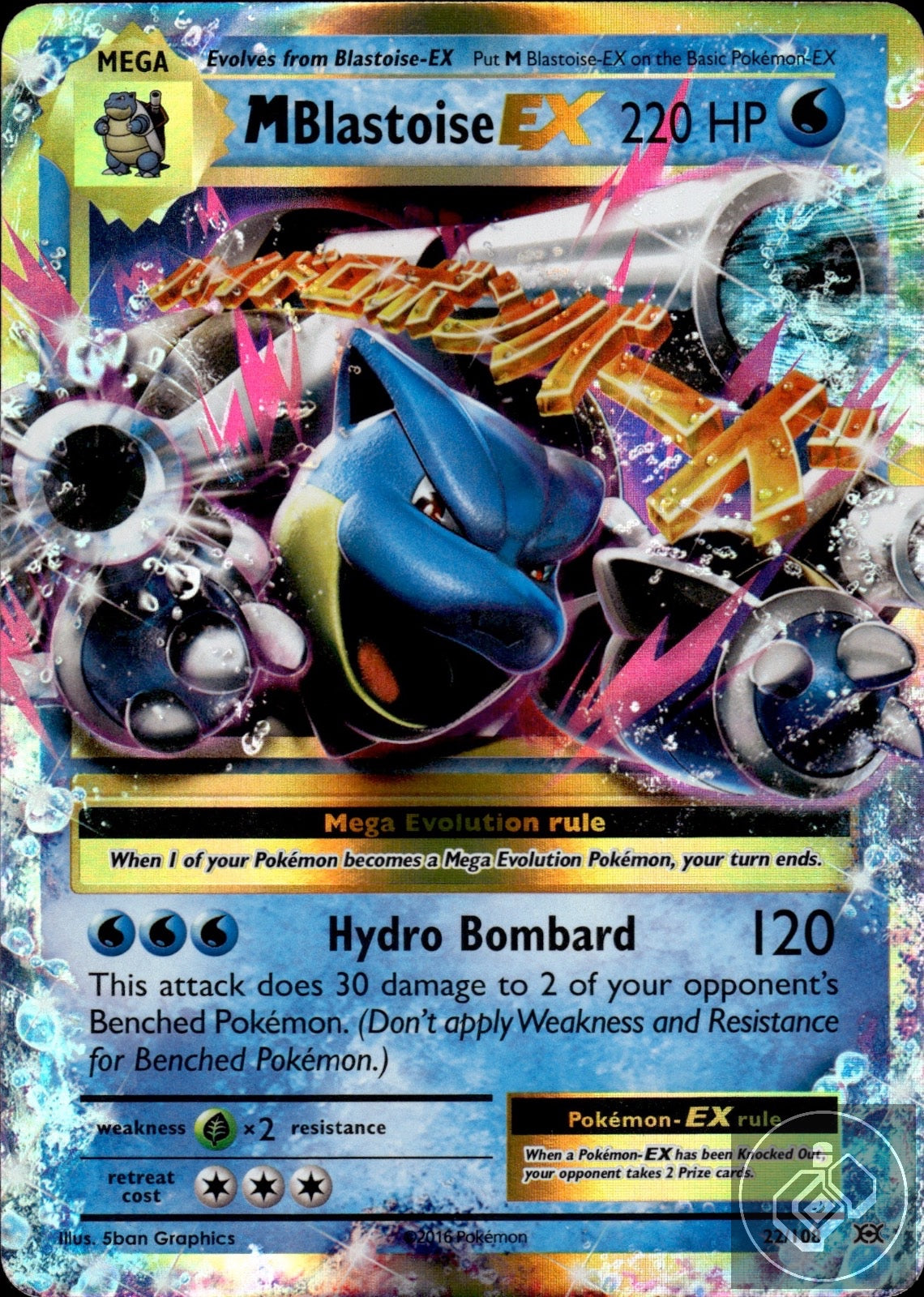 M Blastoise EX 22/108 Holo EX Rare Evolutions Pokemon