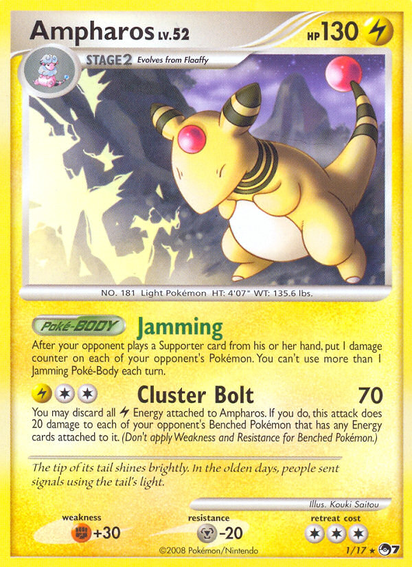 Ampharos 1/17 Rare POP Series 7 Pokemon Holo