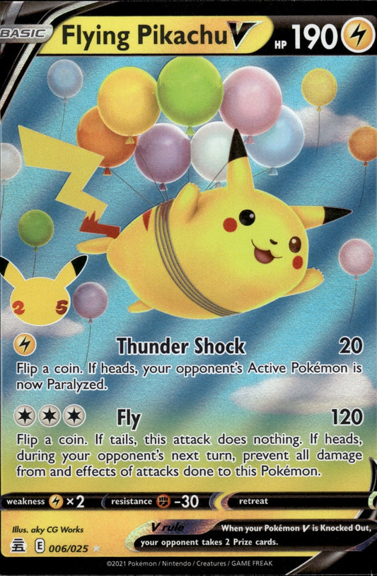 Flying Pikachu V 006/025 Holo V Rare Celebrations Pokemon