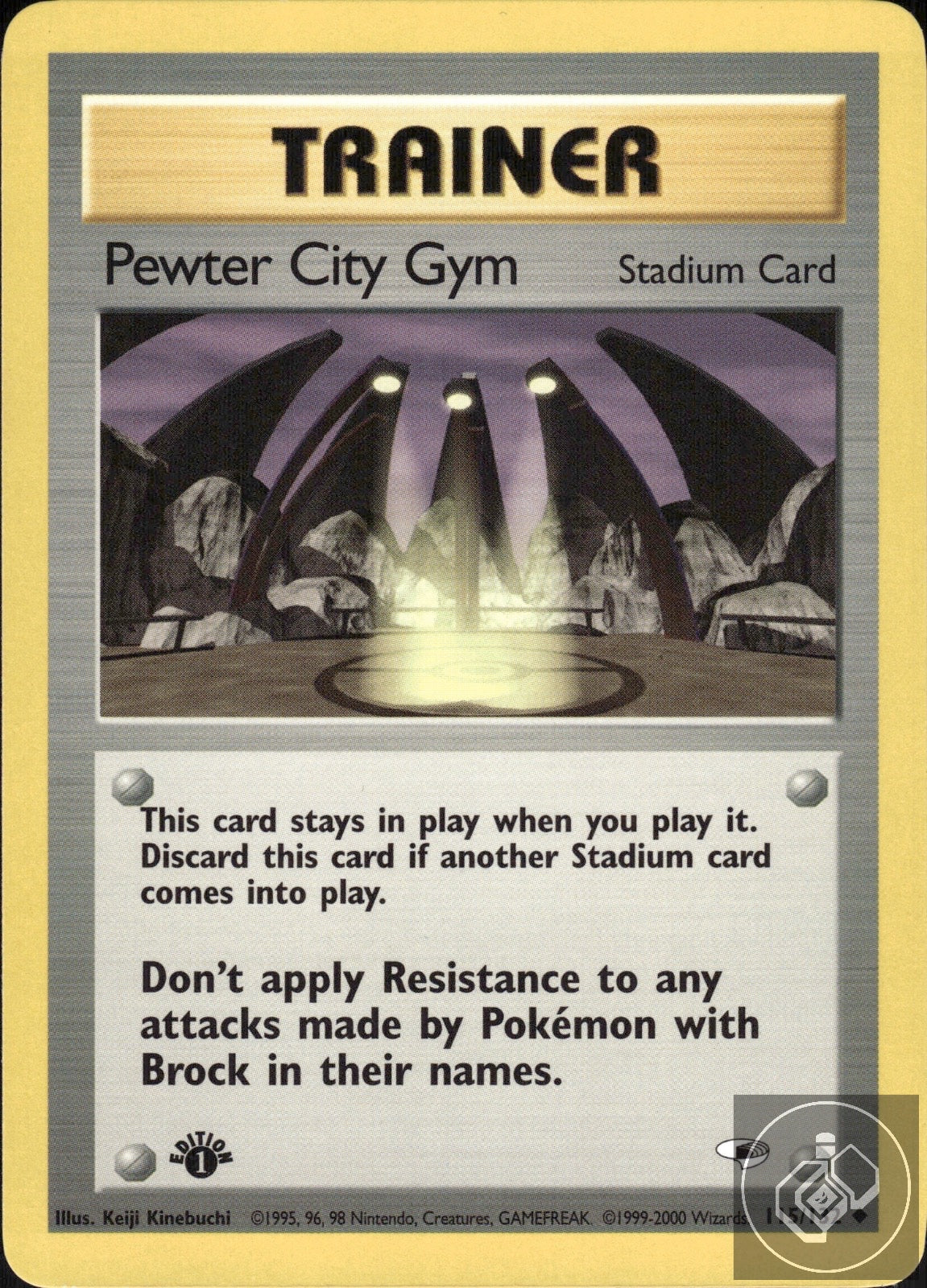 Pewter City Gym 115/132 Uncommon Gym Heroes Pokemon 1st Edition