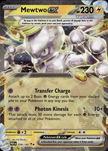 Mewtwo ex 058/182 Double Rare Paradox Rift Pokemon