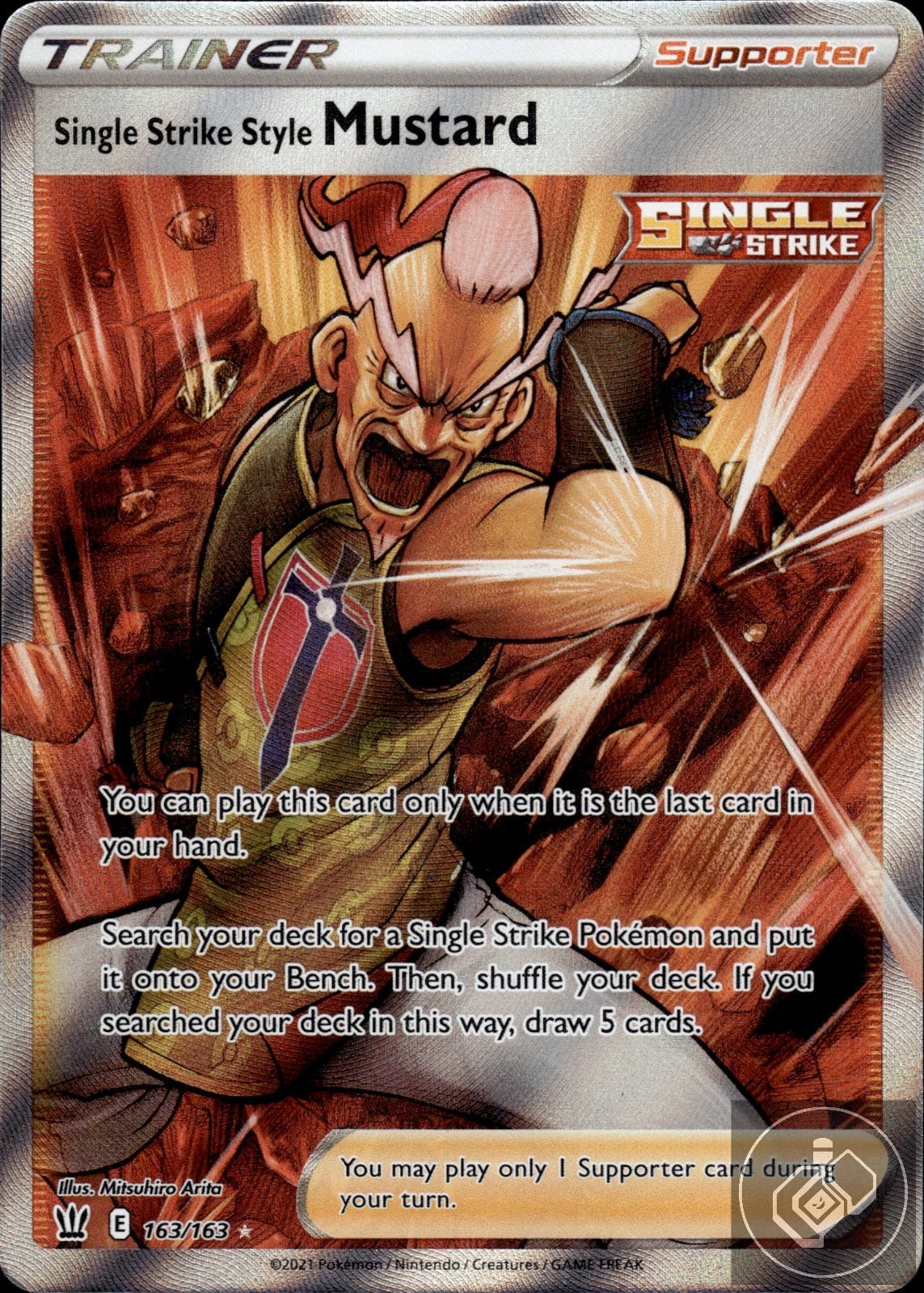 Single Strike Style Mustard 163/163 Ultra Rare Battle Styles Pokemon