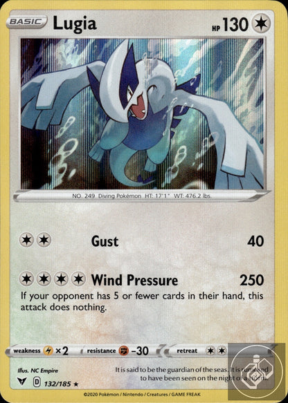 Lugia 132/185 Holo Rare Vivid Voltage Pokemon