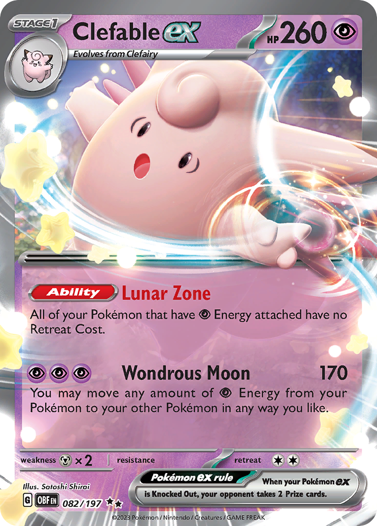 Clefable ex 082/197 Double Rare Obsidian Flames Pokemon