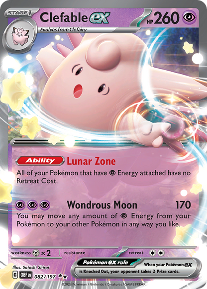 Clefable ex 082/197 Double Rare Obsidian Flames Pokemon