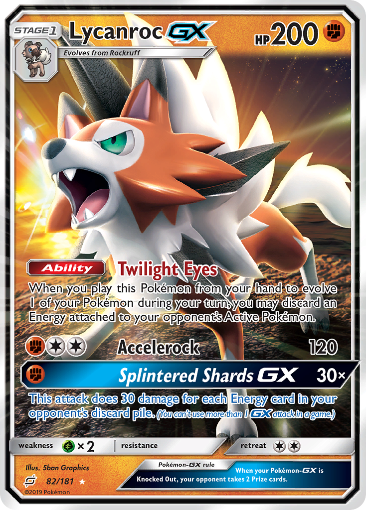 Lycanroc GX 82/181 Holo GX Rare Team Up Pokemon