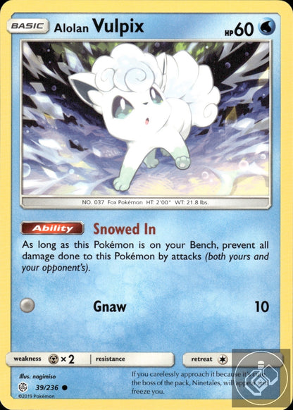 Alolan Vulpix 39/236 Common Cosmic Eclipse Pokemon