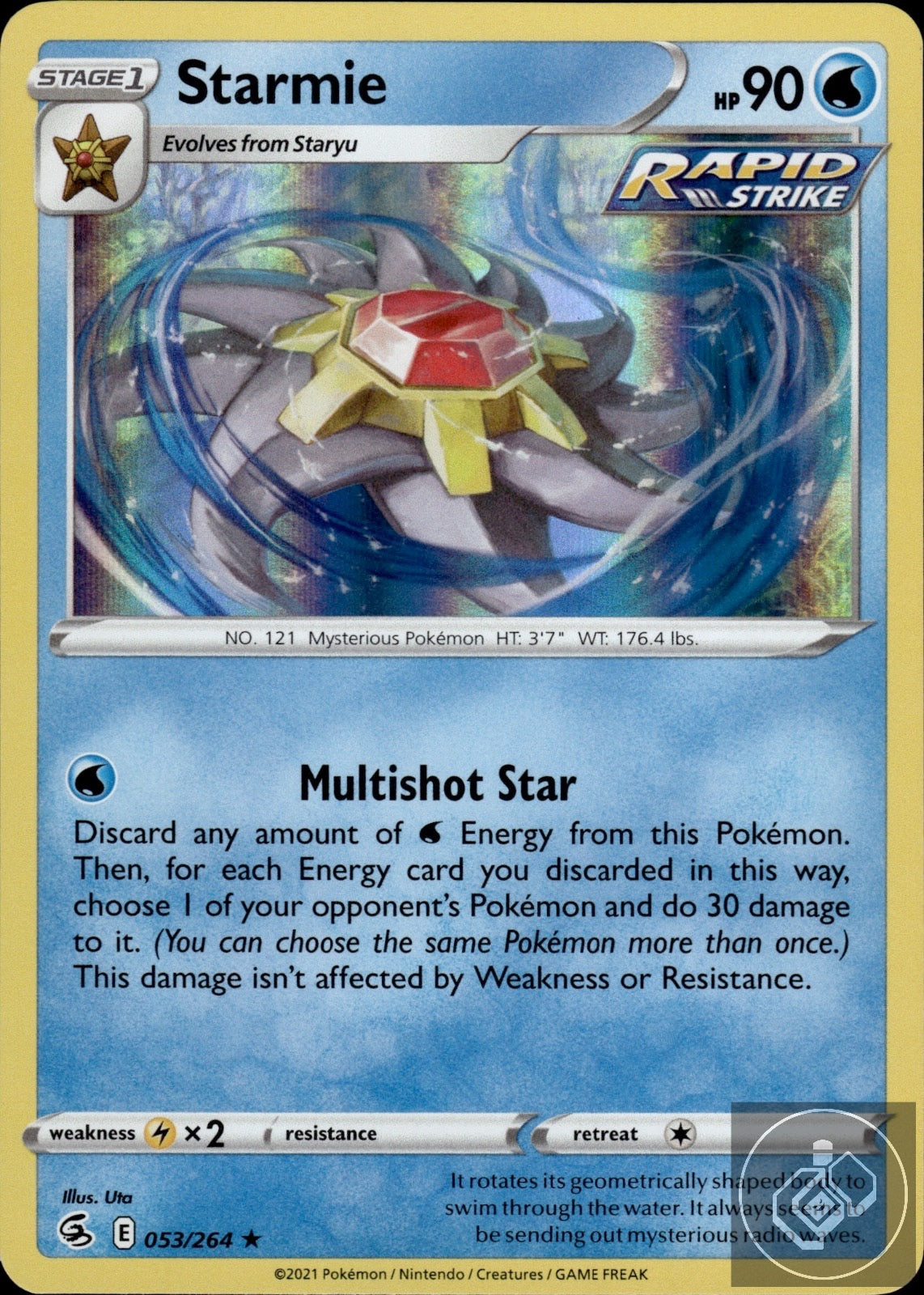 Starmie 053/264 Holo Rare Fusion Strike Pokemon Holo
