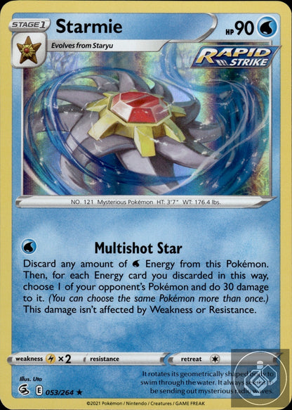 Starmie 053/264 Holo Rare Fusion Strike Pokemon Holo
