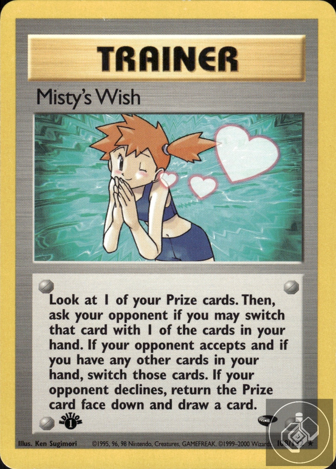 Misty's Wish 108/132 Rare Gym Challenge Pokemon 1st Edition