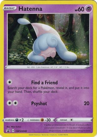 Hatenna SWSH040 Holo Promo Sword & Shield Promo Pokemon