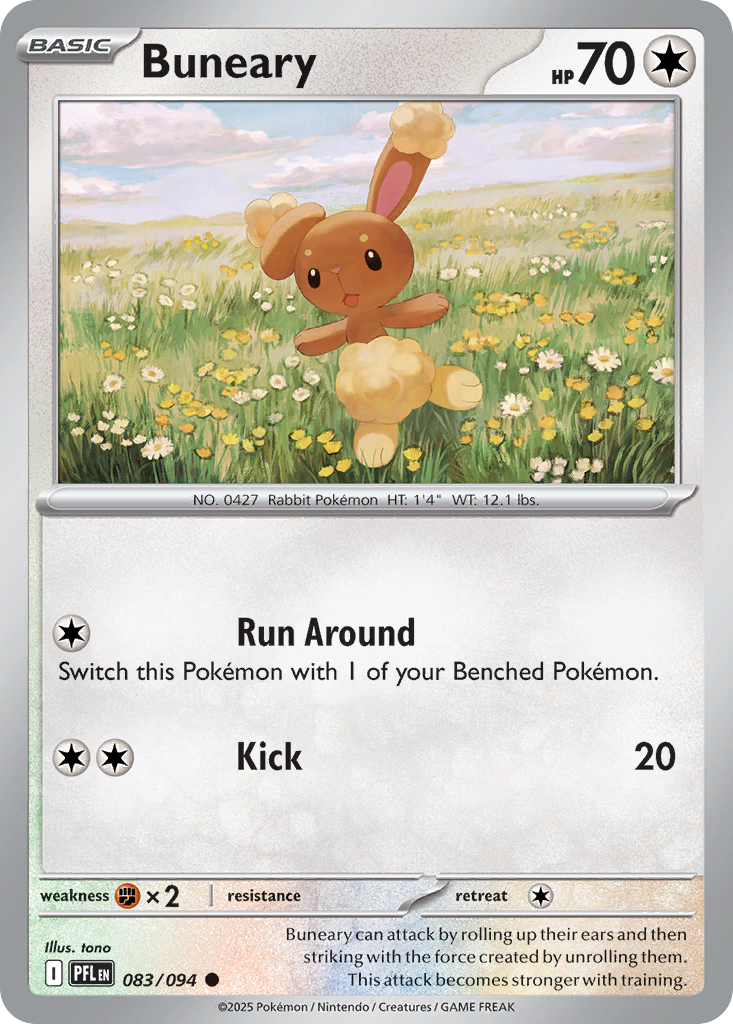 Buneary 083/094 Common Phantasmal Flames Pokemon