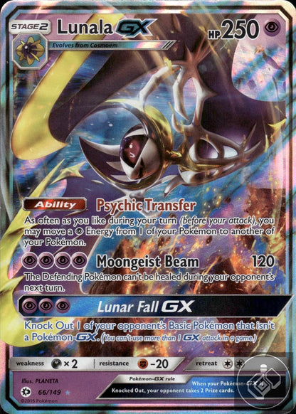 Lunala GX 66/149 Holo Ultra Rare SM Base Set Pokemon