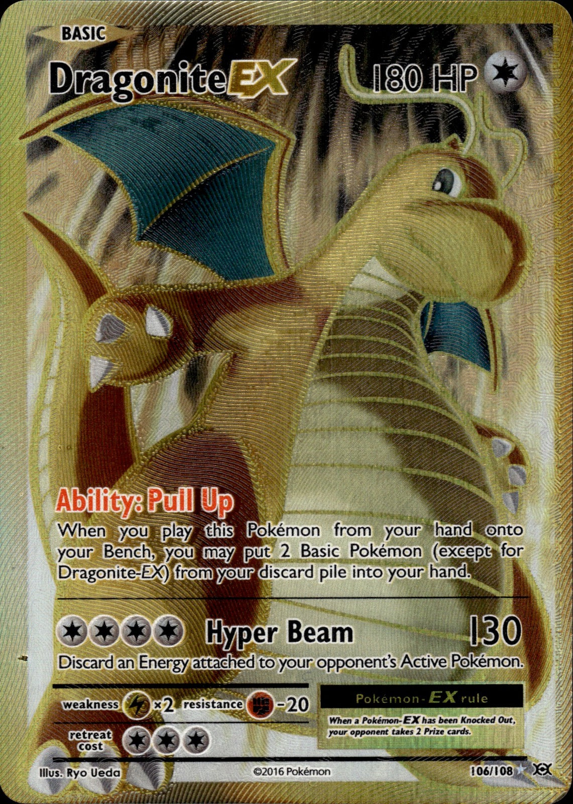 Dragonite EX 106/108 Ultra Rare Evolutions Pokemon