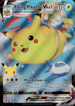Flying Pikachu VMAX 007/025 Holo VMAX Rare Celebrations Pokemon