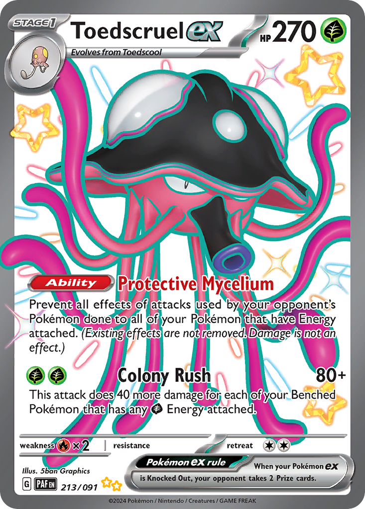 Toedscruel ex 213/091 Shiny Ultra Rare Paldean Fates Pokemon