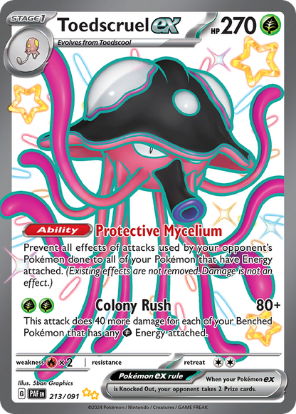 Toedscruel ex 213/091 Shiny Ultra Rare Paldean Fates Pokemon