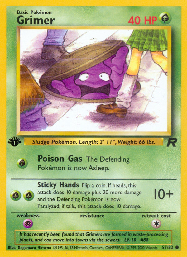Grimer 57/82 Common Team Rocket Pokemon 1st Edition