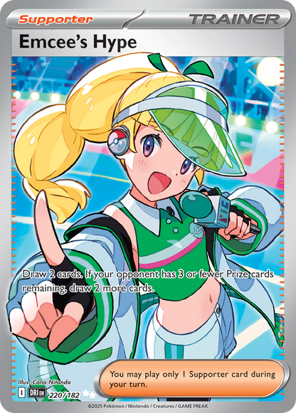 Emcee's Hype 220/182 Ultra Rare Destined Rivals Pokemon Holo