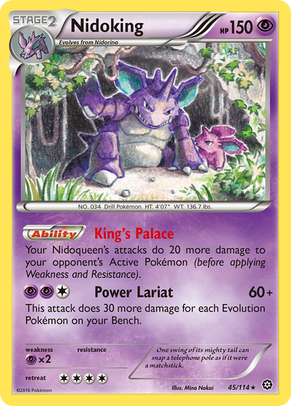 Nidoking 45/114 Rare Steam Siege Pokemon