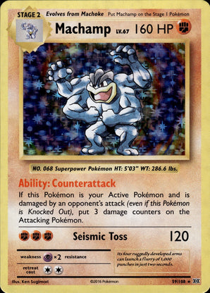 Machamp 59/108 Holo Rare Evolutions Pokemon Holo