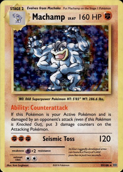 Machamp 59/108 Holo Rare Evolutions Pokemon Holo
