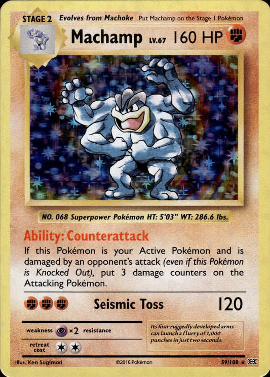 Machamp 59/108 Holo Rare Evolutions Pokemon Holo