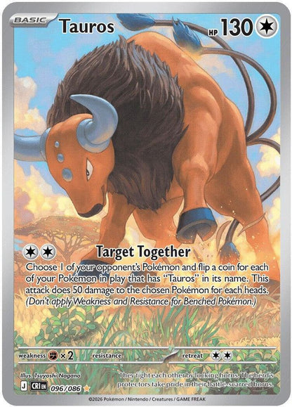 Tauros 096/086 Holo Illustration Rare Chaos Rising Pokemon
