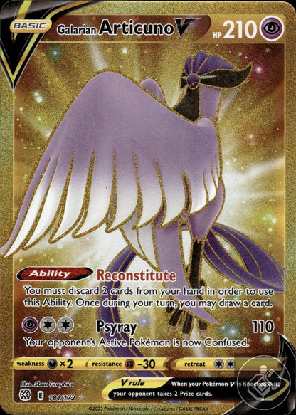 Galarian Articuno V 181/172 Secret Rare Brilliant Stars Pokemon