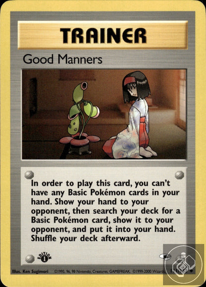 Good Manners 111/132 Uncommon Gym Heroes Pokemon 1st Edition
