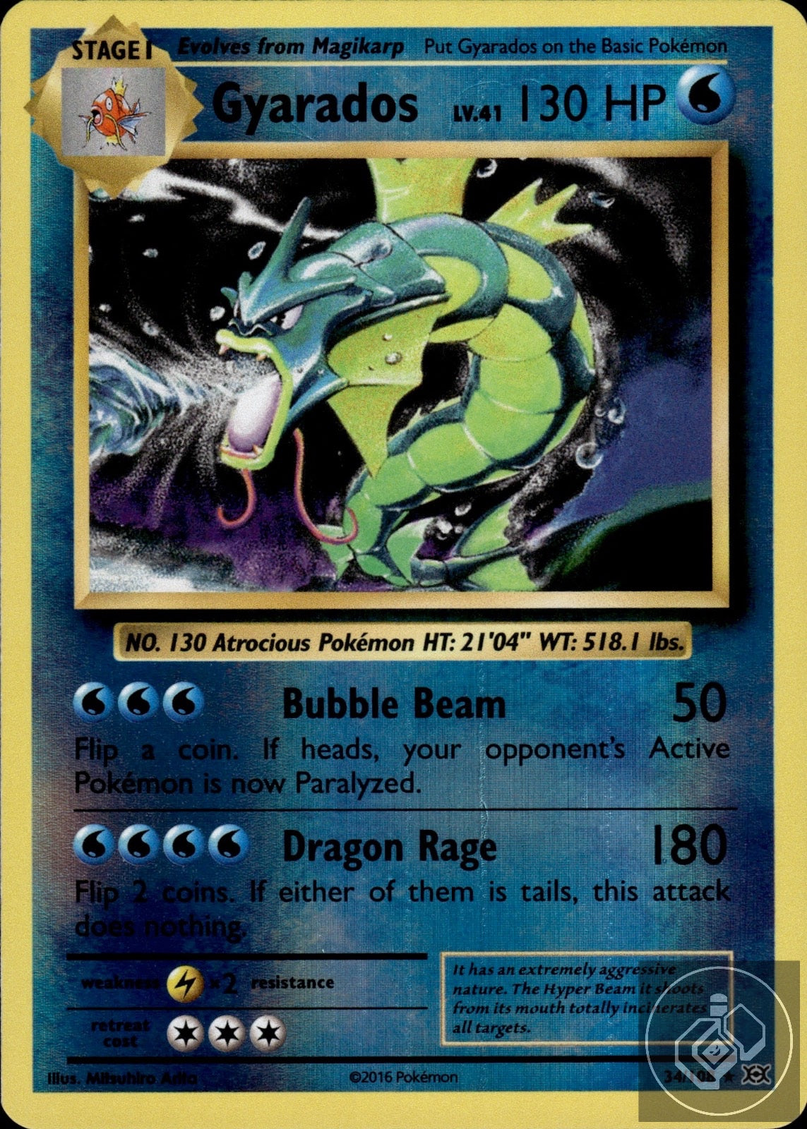 Gyarados 34/108 Holo Rare Evolutions Pokemon Reverse Holo