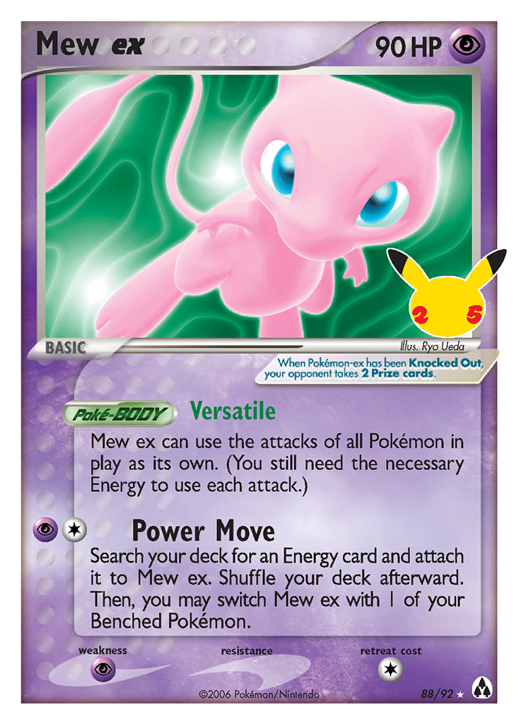 Mew ex 88/92 Classic Collection Celebrations: Classic Collection Pokemon