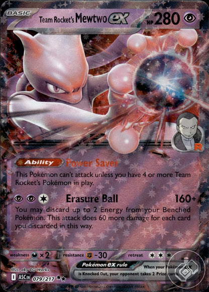 Team Rocket's Mewtwo ex 079/217 Double Rare Ascended Heroes Pokemon