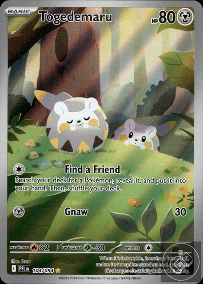 Togedemaru 104/094 Illustration Rare Phantasmal Flames Pokemon