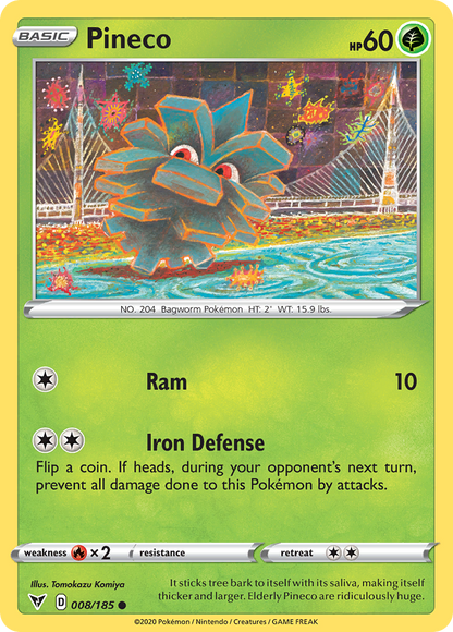 Pineco 008/185 Common Vivid Voltage Pokemon Reverse Holo