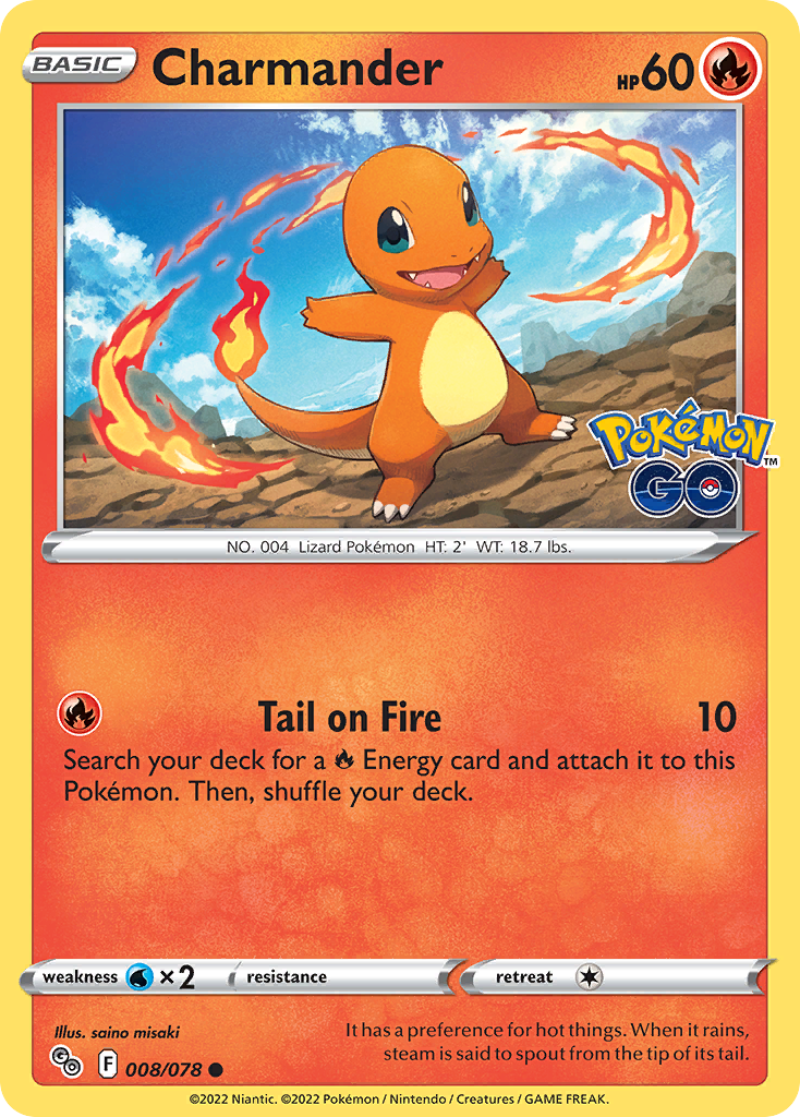 Charmander 008/078 Common Pokemon GO Pokemon