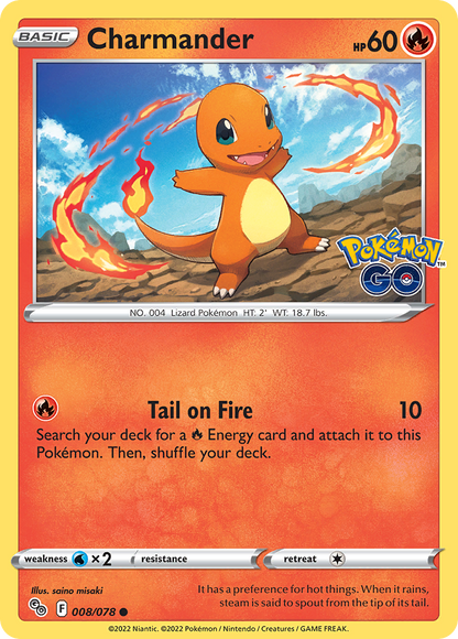 Charmander 008/078 Common Pokemon GO Pokemon